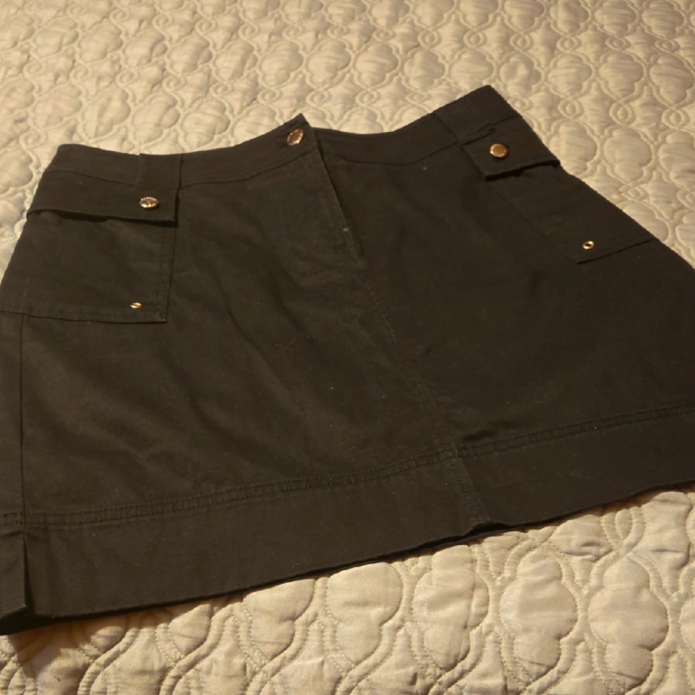 Classic Black Mini Skirt with Cargo Style Pockets